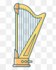 Free Music Instrument Line Icon Harp - Instrumentos Musicales Arpa Png