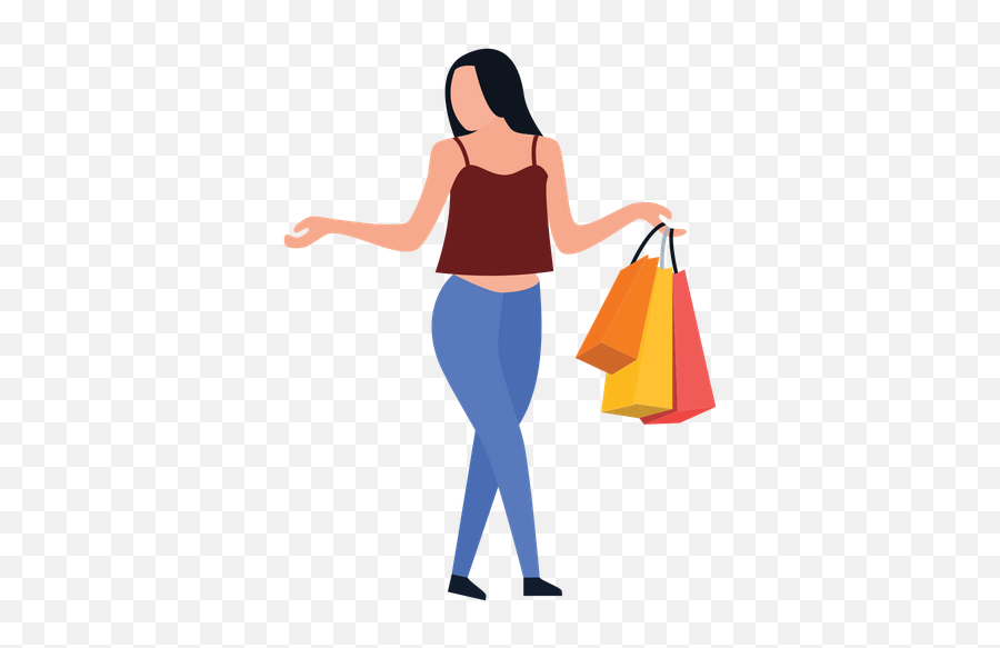 Free Shopping Bags Flat Icon - Available In Svg Png Eps Girl Shopping Icon Png,Shopping Flat Icon