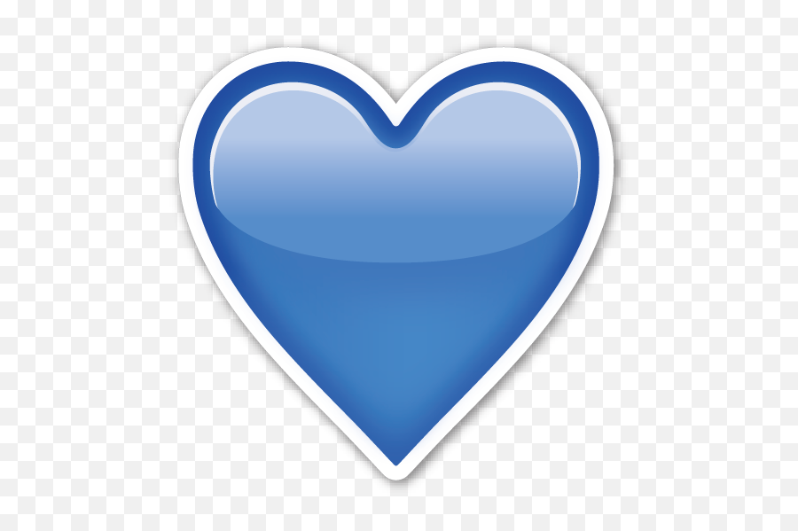 Blue Heart - Heart With White Border Png,Hearts Emoji Png