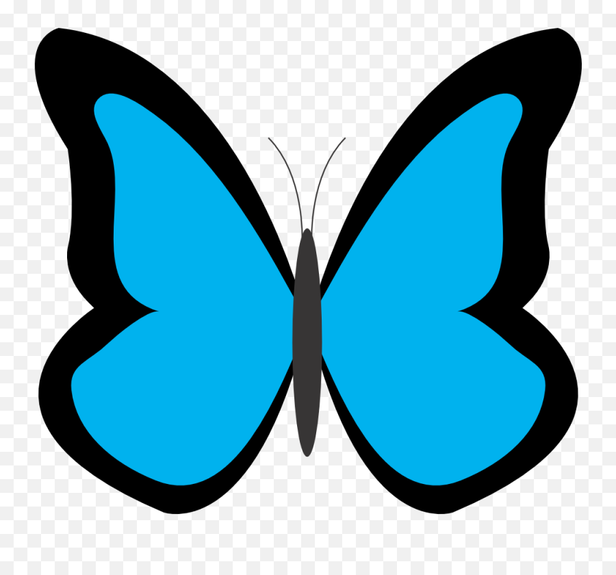 Butterfly Blue Transparent - Simple Butterfly Clip Art Png,Blue Butterflies Png