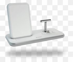 Standdock Aluminium Wireless Charger - White And Lightning png