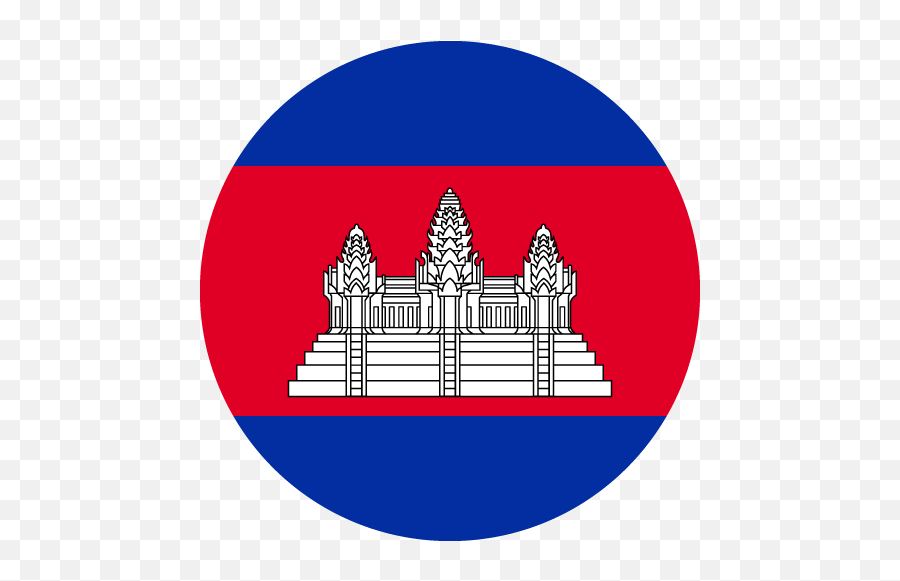 Vector Country Flag Of Cambodia - Circle Vector World Flags Cambodia Round Flag Png,Kh Icon