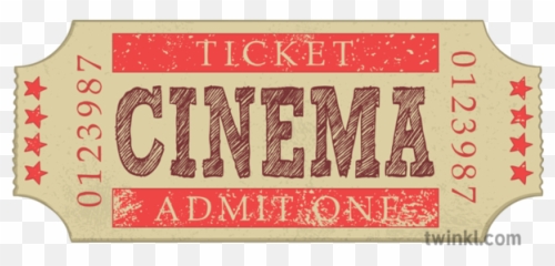 Cinema Ticket Movie Ks3 Illustration - Carmine png