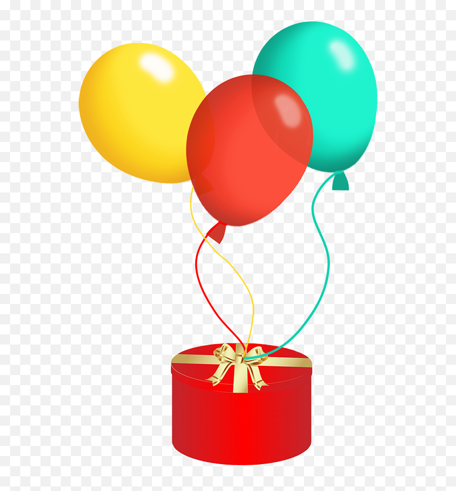 Birthday Clip Art And Free Graphics - Present With Balloons Png,Birthday Present Png