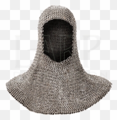 Flat Ring Round Riveted Chainmail Coif - Mail Png,Chainmail Png