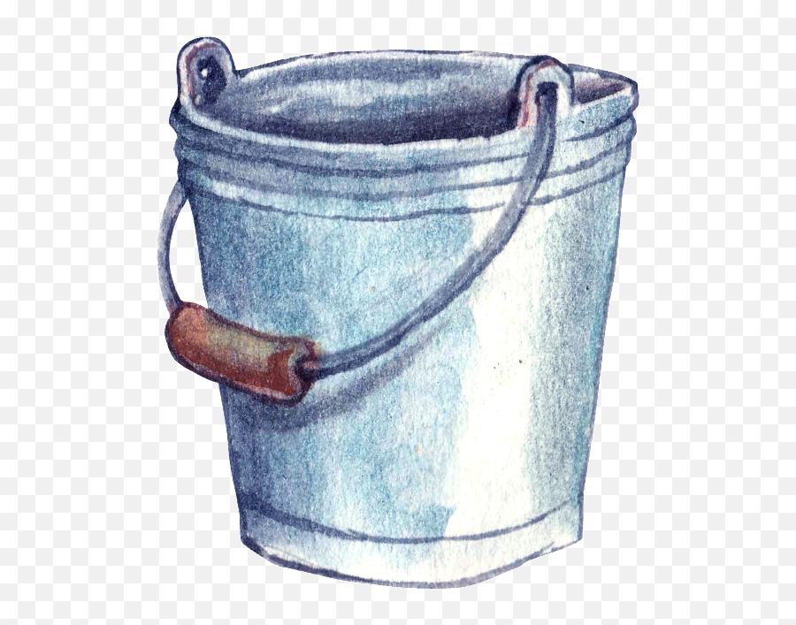Download Gray Hand Drawn Bucket Cartoon Transparent - Bucket Transparent Cartoon Png,Bucket Transparent Background