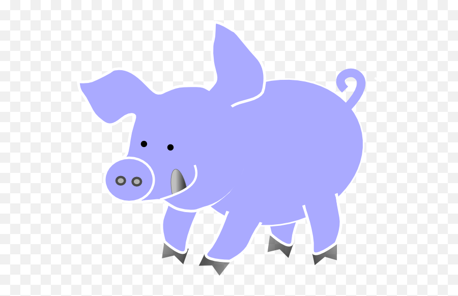 Cute Pig Clip Art - Vector Clip Art Online Clipart Blue Pig Cartoon Png,Pig Clipart Png