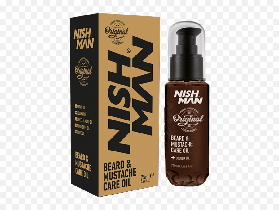 Nishman Beard U0026 Mustache Care Oil 75ml - Beard Oil Png,Mustache Transparent