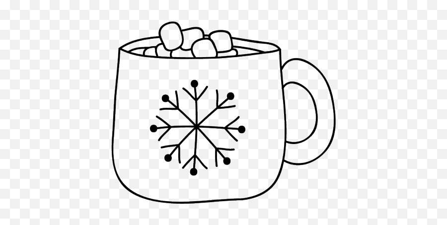 Hot Cocoa Doodle Template 001 Chocolate Art - Hot Chocolate Black And White Png,Hot Cocoa Png