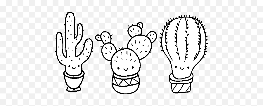 3 Mini Cactus Coloring Page - Cute Cactus Coloring Pages Cute Cactus Colouring Pages Png,Cute Cactus Png