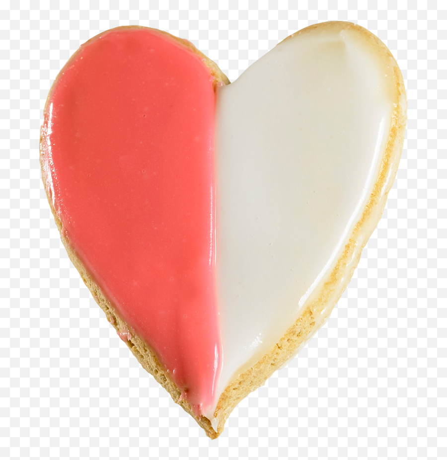 Valentineu0027s Pink U0026 White Heart Cookie - Pink Heart Cookie Png,White Heart Transparent