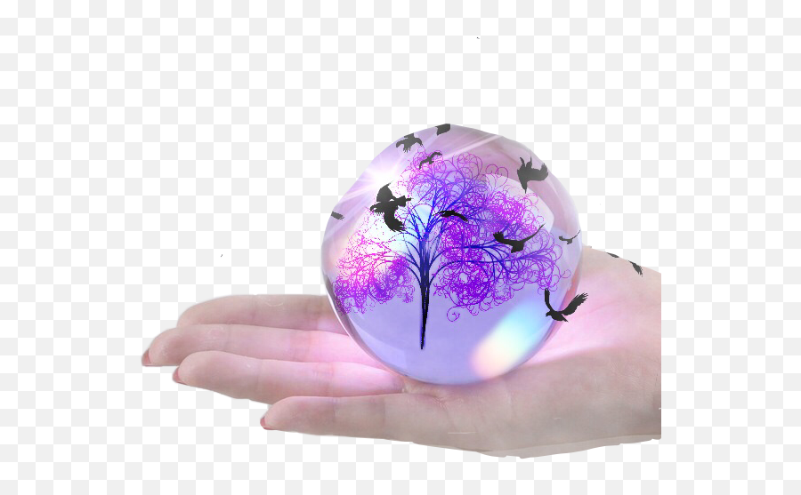 Globe Hand Glassball Ball Sticker By Sleeps Mum - Paperweight Png,Crystal Ball Transparent Background