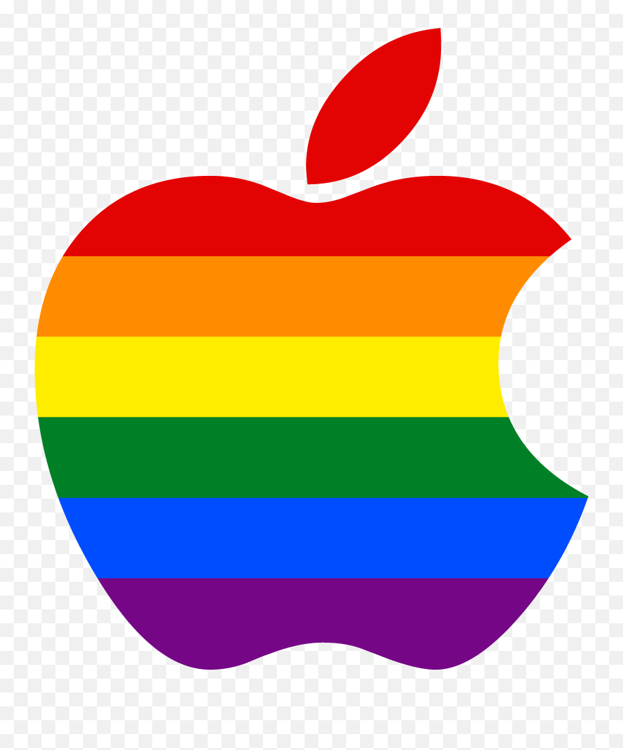 Green Apple Logo With Names - Gay Pride Apple Logo Png,Original Apple Logo