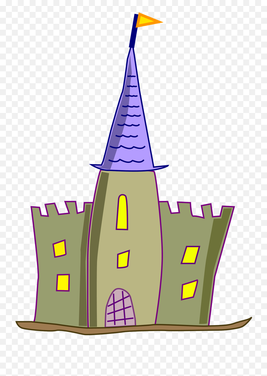 Gray Castle With Purple Roof Clipart - Kingdom Clipart Png,Castle Wall Icon