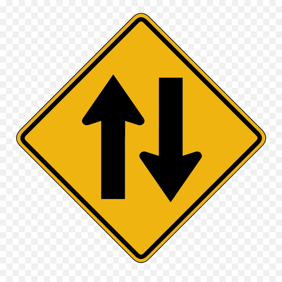 Signs - Two Way Traffic Sign Png,Triangle With 2 Arrows Icon