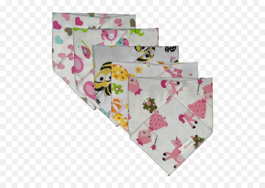 Baby Bandana Bib 5pc Pack Girls - Paper Png,Bandana Png