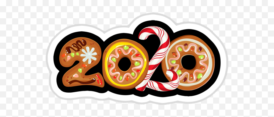 Download Free New Year Doughnut Pastry Font For Happy 2020 - Dot Png,Food Holidays Icon
