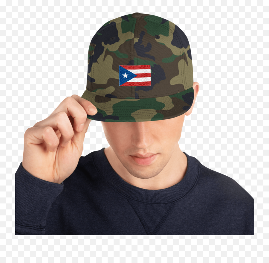 Camo Puerto Rico Flag Snapback Hat Png