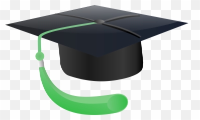 Education Clipart Png Station - Black Graduation Hat With Green Tassel,Student Clipart Png