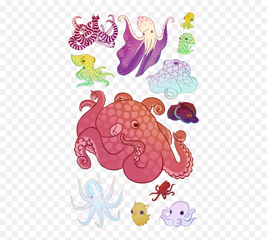 Free Octopus Fish Silhouette Clipart - Transparent Kawaii Octopus Png,Fish Silhouette Png