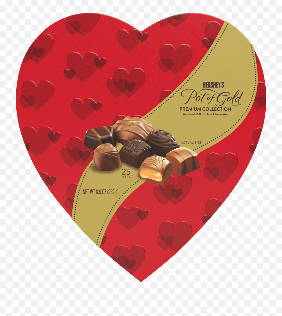 Hersheyu0027s Pot Of Gold Valentineu0027s Premium Chocolate Assortment Candy Heart Box 89 Oz - Walmartcom Heart Png,Pot Of Gold Png