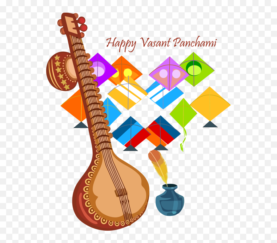 Download Vasant Panchami String Instrument Musical For Happy - Painting On Basant Panchami Png,Music Background Png