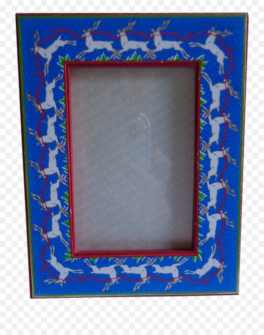 Vintage Tiffany U0026 Co Reindeer Holiday Picture Frame - Picture Frame Png,Holiday Frame Png