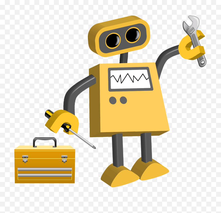 Download Hd Robots Clipart Yellow - Cartoon Robot Transparent Background Png,Robot Transparent Background