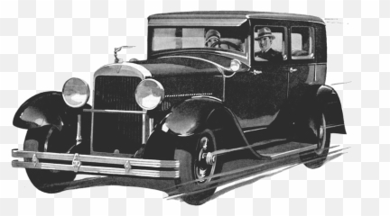 Old Black Car Drawing Transparent Png - Cars