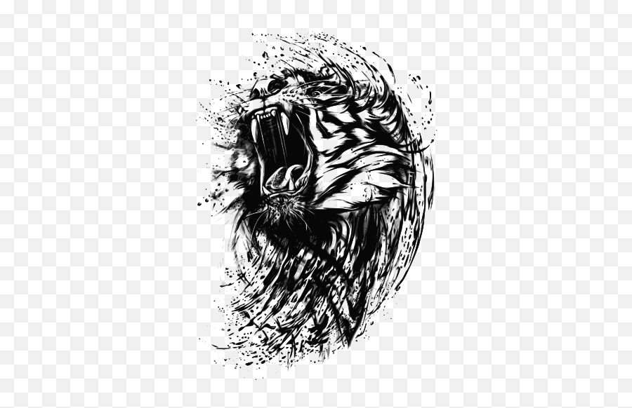 Roaring Tiger Ink Splash - Black Tiger Logo Png,Ink Splash Png