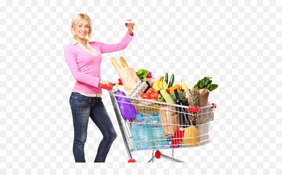 Supermarket Shopping Trolley Png - Super Market Trolly Png,People Shopping Png