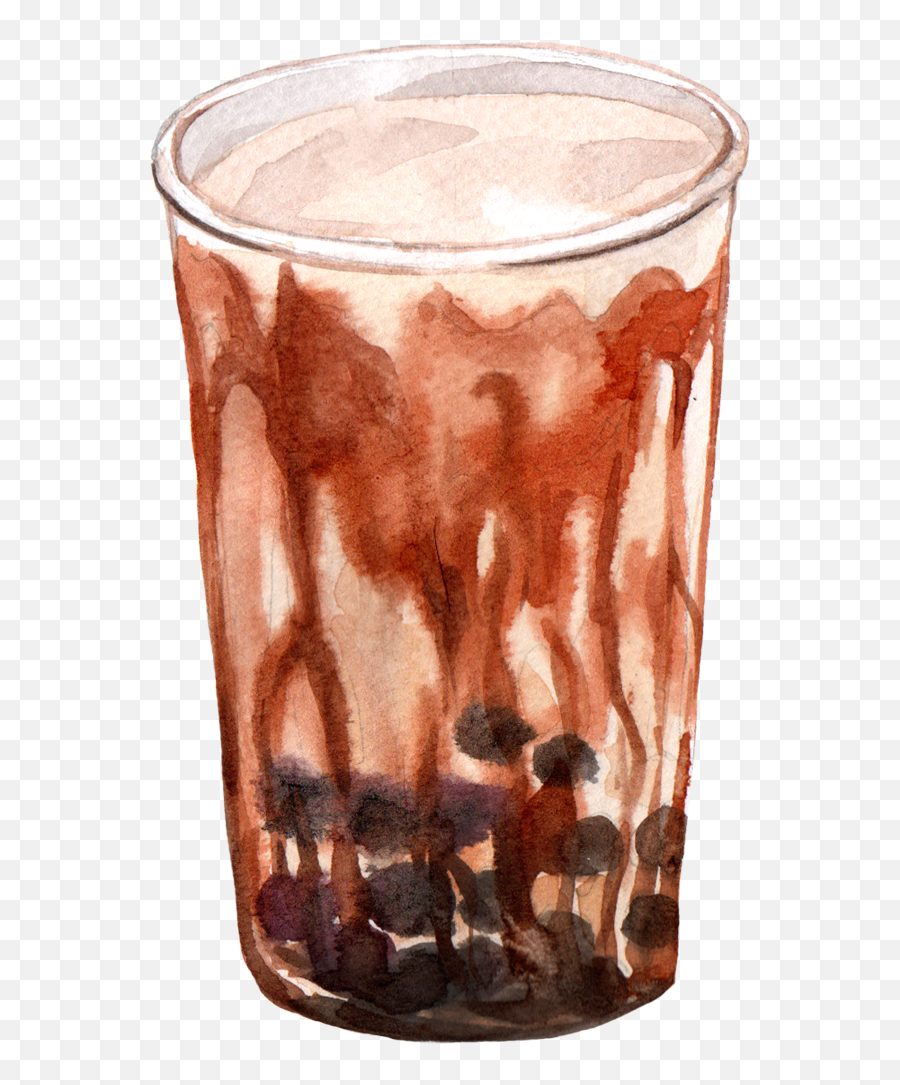 Bubble Tea Watercolor - Bubble Tea Watercolor Png,Bubble Tea Transparent