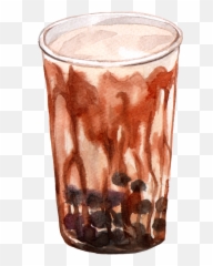 Bubble Tea Watercolor - Bubble Tea Watercolor Png,Bubble Tea Transparent