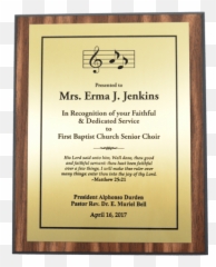 X Walnut Finish Plaque With Gold - Poster Frame Png,Gold Plaque Png