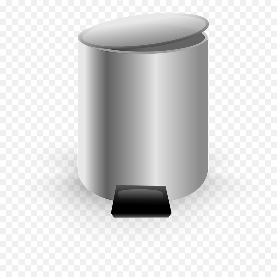 Trash Can Metal Closed Garbage - Empty Small Trash Can Clip Art Png,Waste Basket Icon
