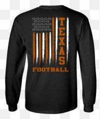 Texas Team Colors Football Flag Unisex Long Sleeve Shirt - BlackxxxlBlack4xl png