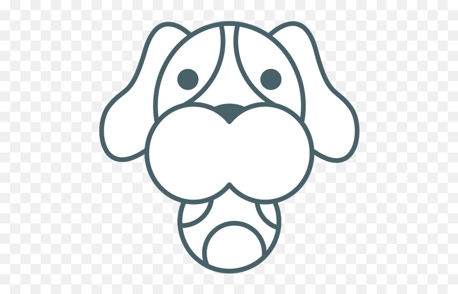 Cute Little Dachshund Head With Ball Dog Line Style Icon Png