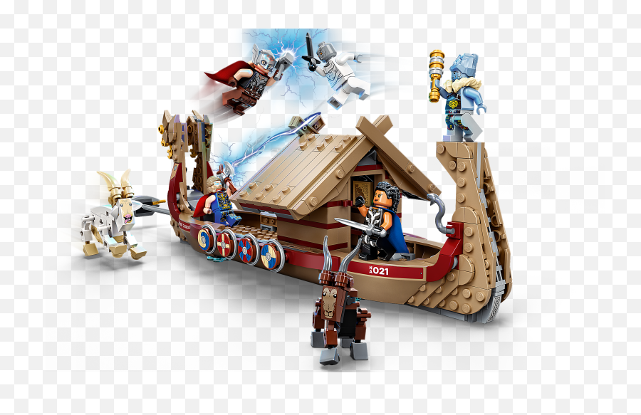 The Goat Boat 76208 - Lego Marvel Sets Legocom For Kids Lego Thor Love And Thunder Goat Boat Png,Hammer Of Fate Icon