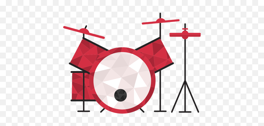 Low Poly Drum Set Colored Transparent Png U0026 Svg Vector - Instrumentos Musicales En Png,Drummer Icon