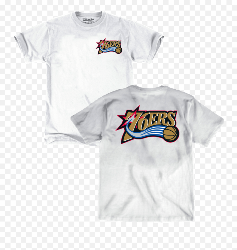 Philadelphia 76ers Mitchell U0026 Ness Nba Hwc Triple Double T - Shirt U2013 White Png,76ers Png