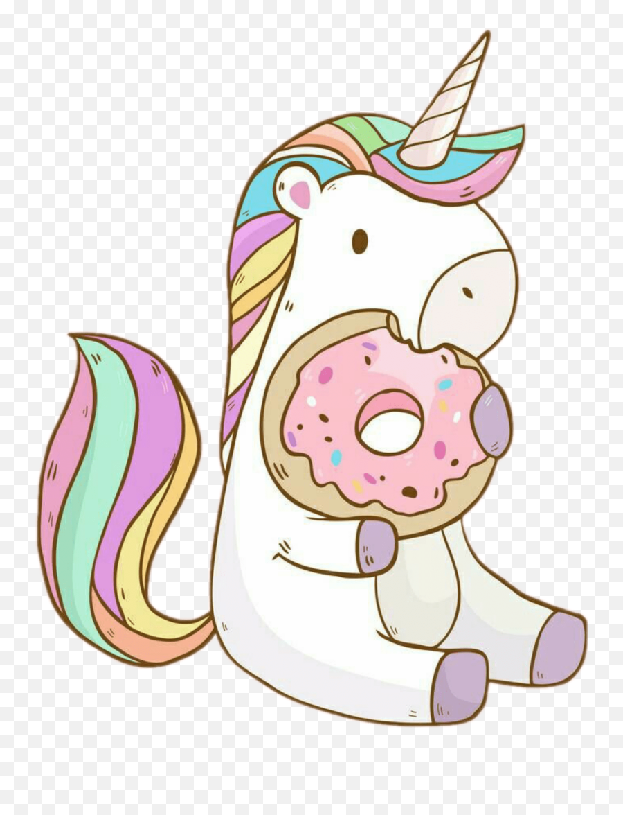 Download Cute Tumblr Donut Drawing Png - Unicorn Eating A Donut,Cute Tumblr Png