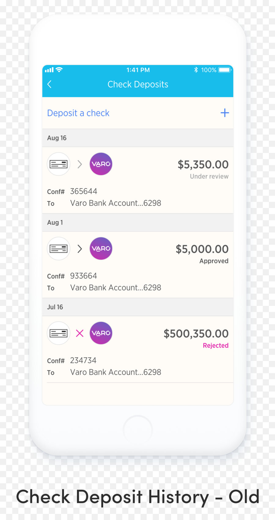 Varo Money Check Deposit Redesign U2014 Charles Haitkin - Screenshot Png,25 Png