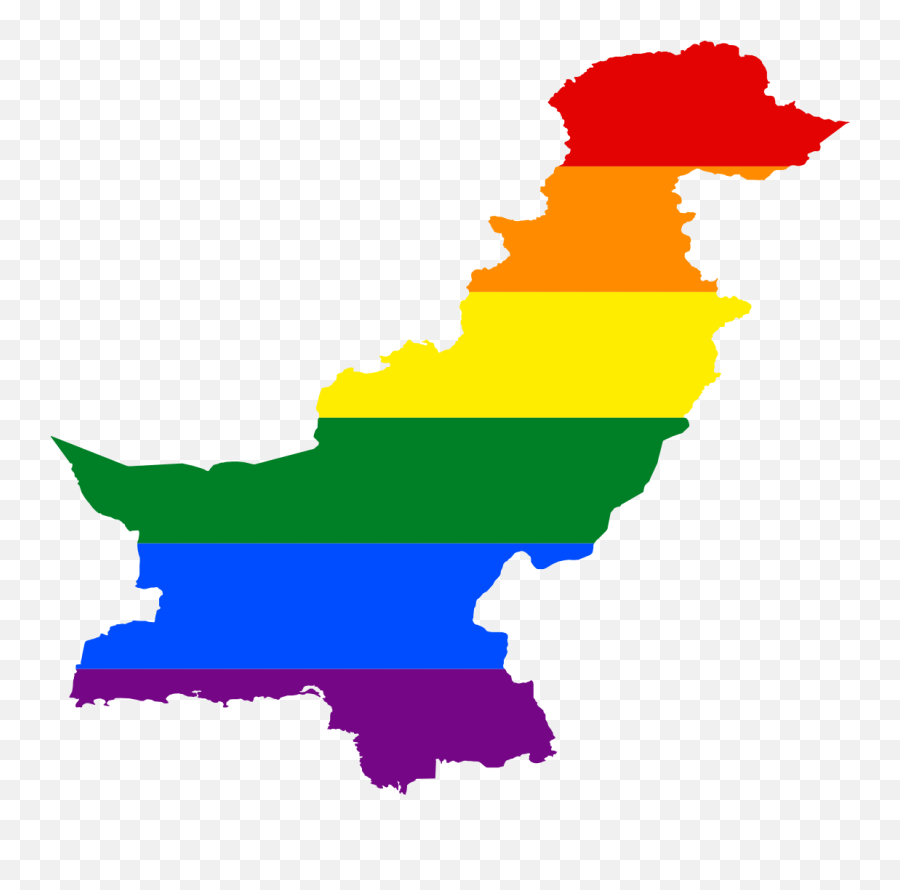 Download Hd Lgbt Flag Map Of Pakistan - Lgbt Pakistan Flag Transparent Pakistan Map Png,Gay Flag Png