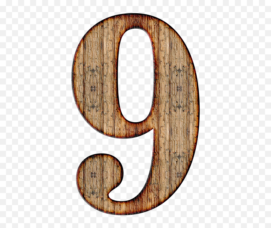 Number 9 Nine - Wooden Numbers Png,Number 9 Png