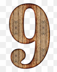 Number 9 Nine - Wooden Numbers Png