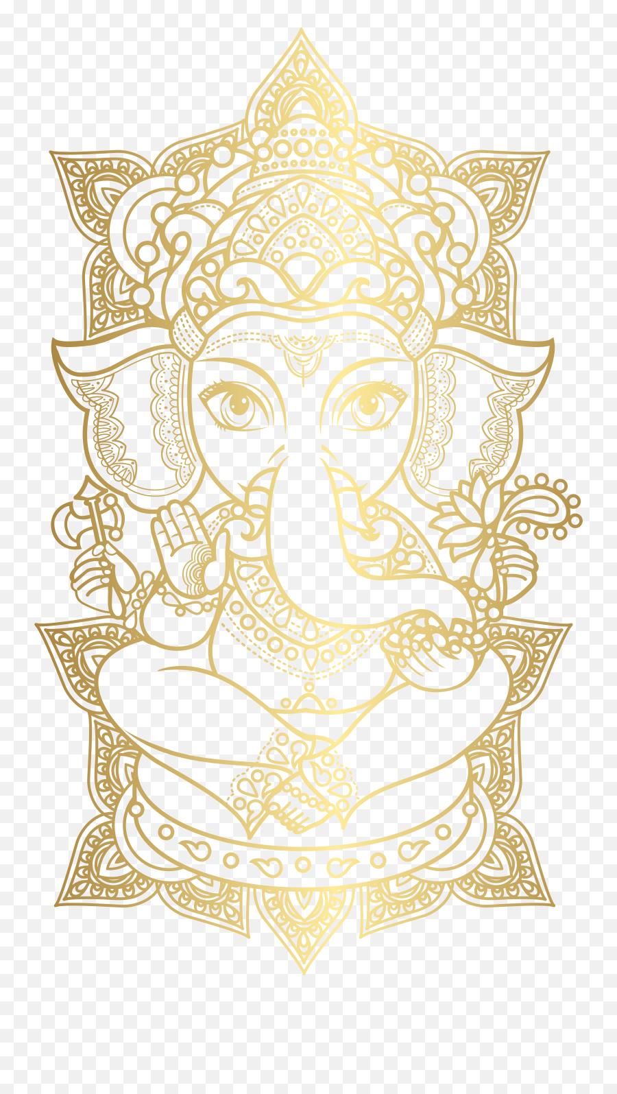 Gold Ganesha Png Clip Art Image In 2020 - Vector Lord Ganesh Png,Ganesha Png