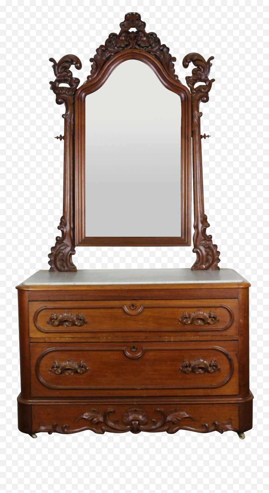 American Victorian Marble Top Dresser With Mirror C 1860u0027s - Bed Side Cupboards With Mirrors Png,Dresser Png