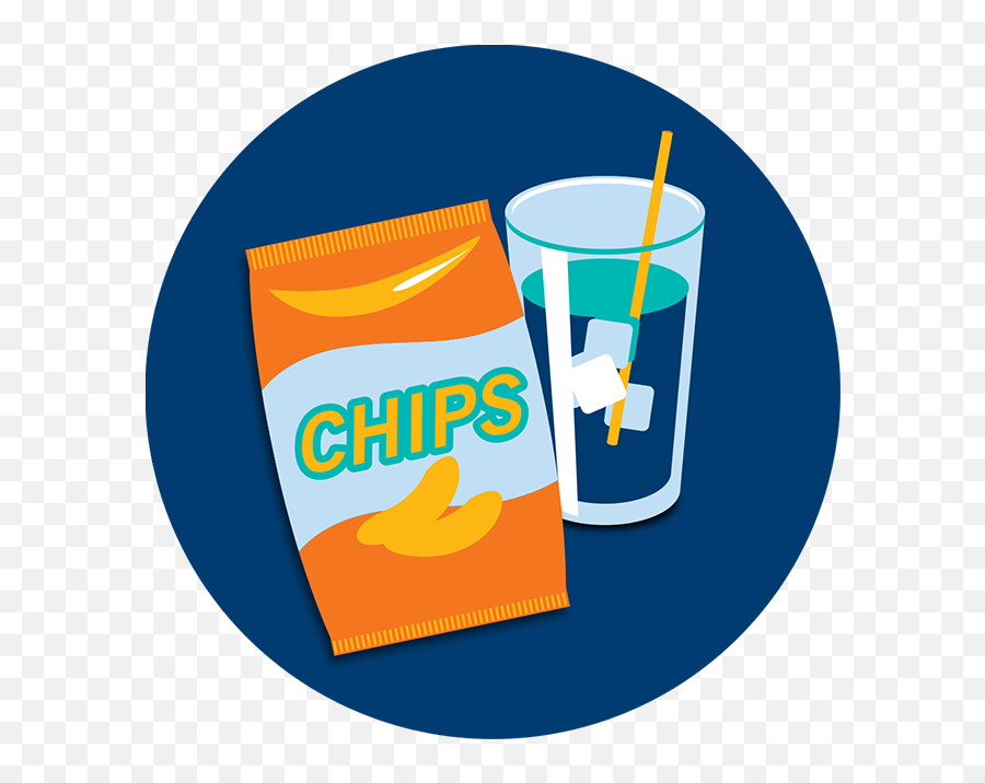 Download A Bag Of Potato Chips Next To Cold Beverage - Graphic Design Png,Bag Of Chips Png