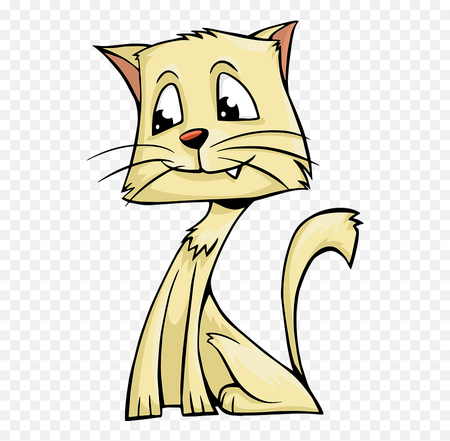 Tan Smiling Cat Clipart Free Download Transparent Png - Cat Clipart Outline Pnhh,Cat Nose Png