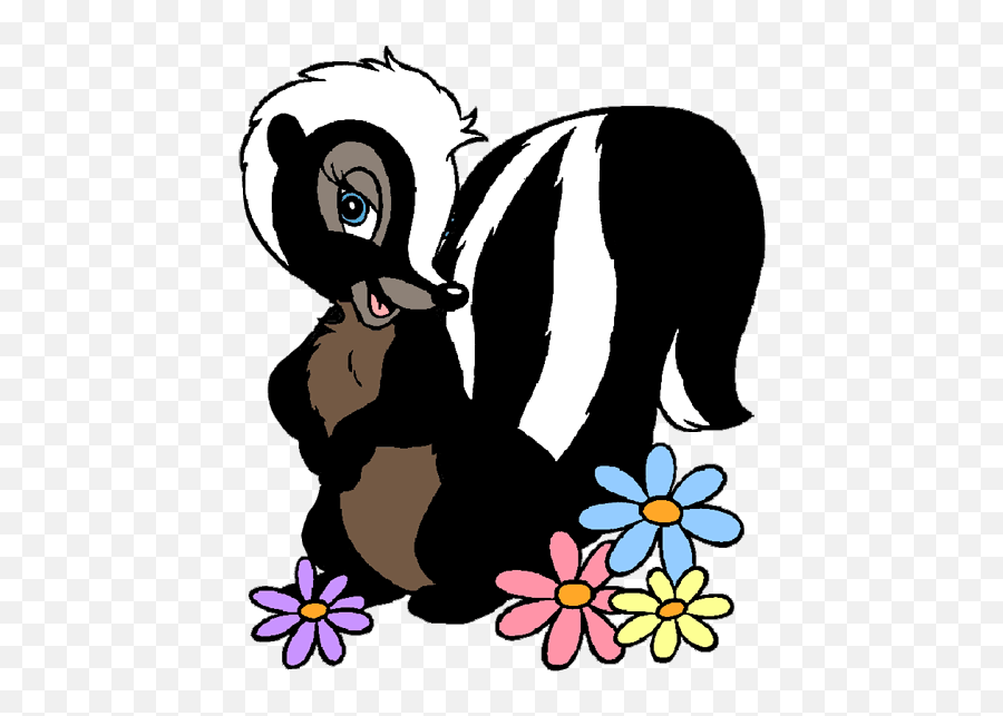 Skunk Clipart Free - Flower The Skunk From Bambi Png,Skunk Transparent